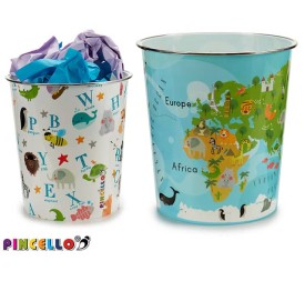 PAPELERA PLASTICO ANIMALES SURT 2 23X23X24,5CM