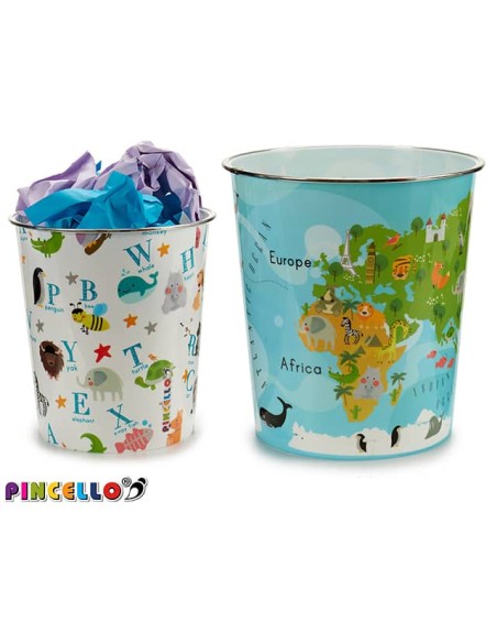 PAPELERA PLASTICO ANIMALES SURT 2 23X23X24,5CM