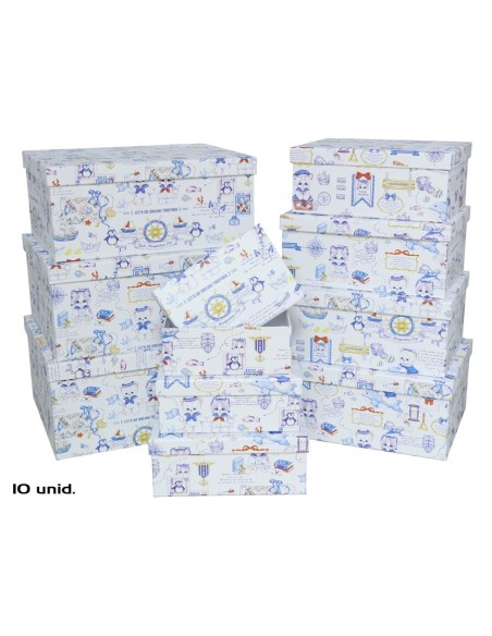 SET 10 CAJAS MARINERO 37,5X29X16 CM