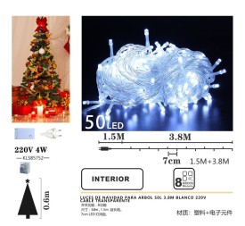 LUCES DE NAVIDAD PARA ARBOL 50L 3.8M BLANCO 220V
CABLE TRANSPARENTE