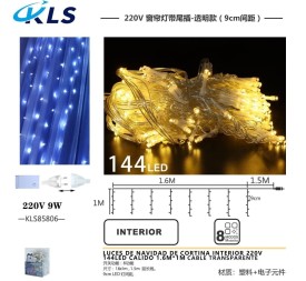 LUCES DE NAVIDAD DE CORTINA INTERIOR 220V
144LED CALIDO 1.6M*1M