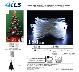 LUCES DE PILA EXTERIOR IMPERMEABLE 180LED 
BLANCO 12.6M