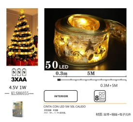 CINTA CON LED 5M 50L CALIDO