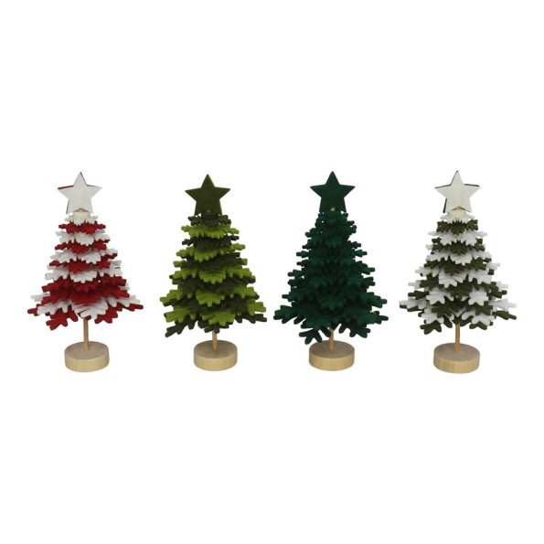 ARBOL FELPA CON ESTRELLA 17X10CM 4STD