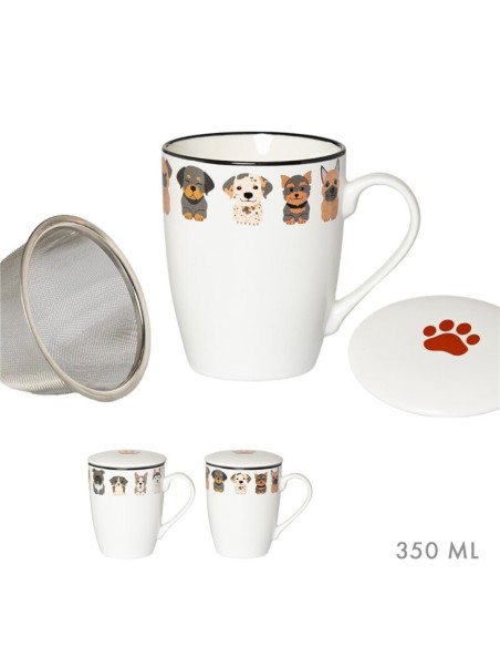 TAZA INFUSION C/ FILTRO 350 ML COZY DOGS