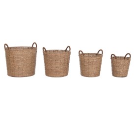 CESTA SET 4 FIBRA METAL 55X55X55 LEòERA NATURAL