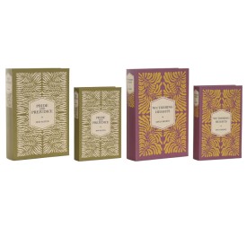 CAJA LIBRO SET 2 PU MDF 21X7X30 FLORAL 2 SURT.