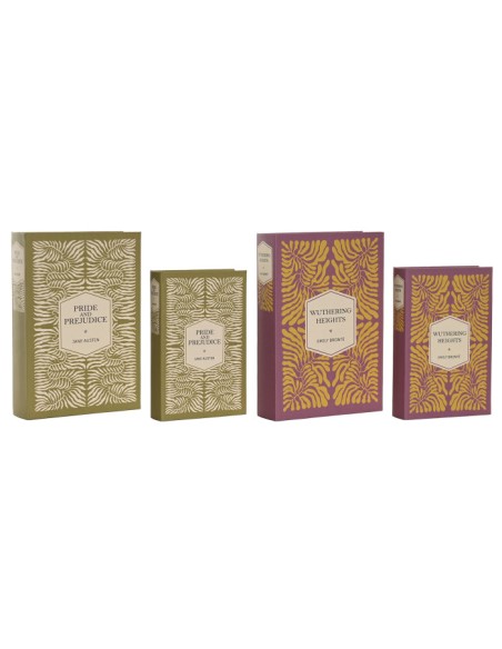 CAJA LIBRO SET 2 PU MDF 21X7X30 FLORAL 2 SURT.