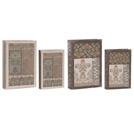 CAJA LIBRO SET 2 PU MDF 21X7X30 ETNICO 2 SURT.