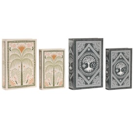 CAJA LIBRO SET 2 PU 21X7X30 ARBOL PALMERA 2 SURT.