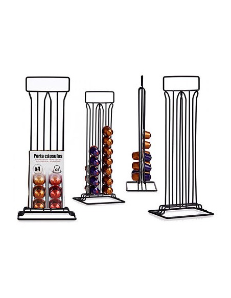 SOPORTE PARA CAPSULAS DE CAFE ACERO NEGRO MATE