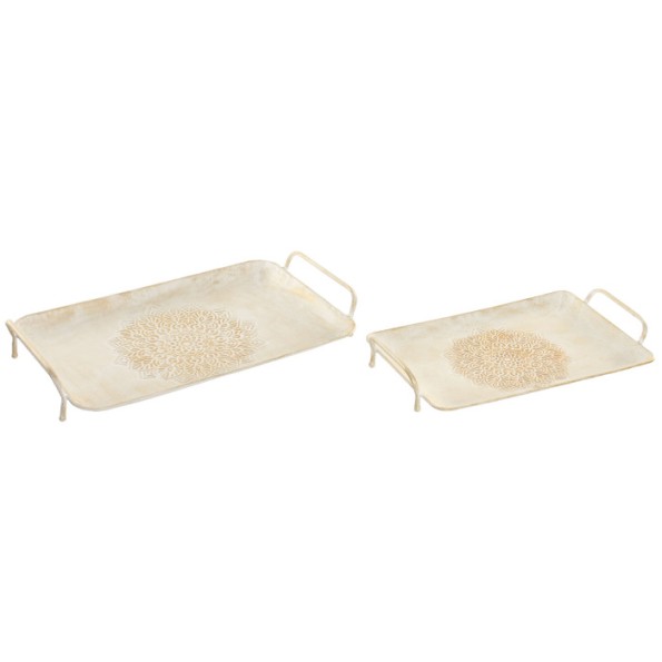 BANDEJA DECORACION SET 2 METAL 48X28X6 MANDALA