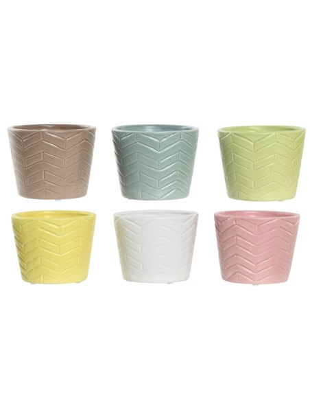 MACETA DOLOMITE 12X12X10 ZIGZAG 6 SURT.