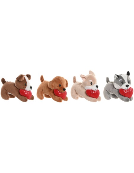 PELUCHE POLIESTER 10X10X14 PERRO CORAZON 4 SURT. PELUCHE POLIESTER 10X10X14 PERRO CORAZON 4 SURT.