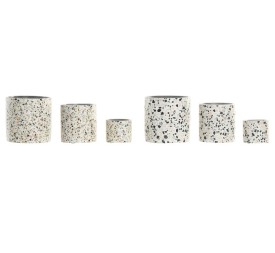 MACETERO SET 3 CEMENTO 13X13X13 TERRAZO 2 SURT.