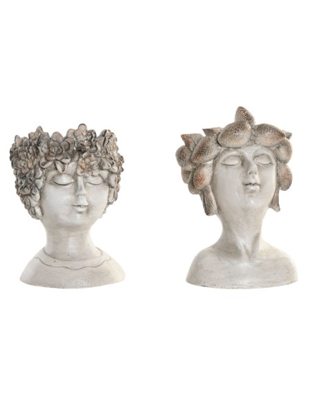 MACETERO RESINA 18X15X23 CARA ENVEJECIDO 2 SURT.