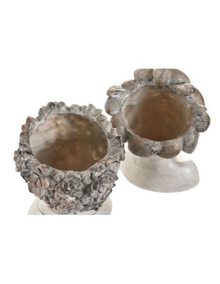 MACETERO RESINA 18X15X23 CARA ENVEJECIDO 2 SURT.