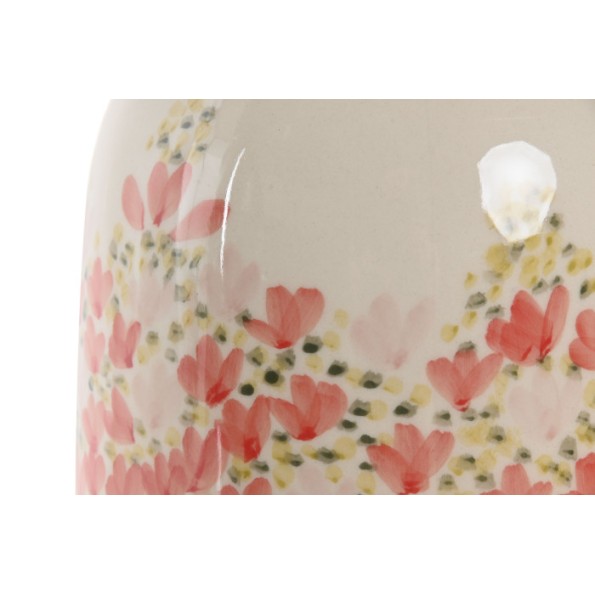 JARRON CERAMICA 16X16X23 FLORES PINTADO MANO