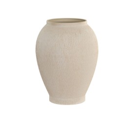 JARRON METAL 25,5X25,5X33 RUGOSO BEIGE
