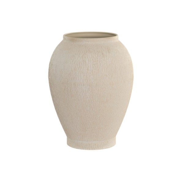 JARRON METAL 25,5X25,5X33 RUGOSO BEIGE