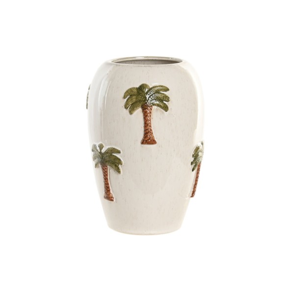 JARRON CERAMICA 21X21X29 PALMERAS PINTADO MANO