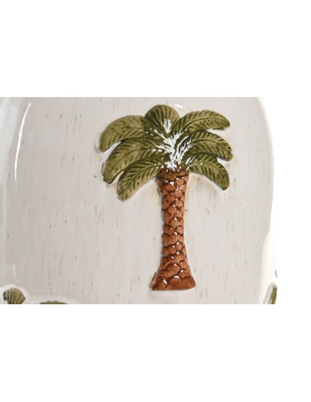 JARRON CERAMICA 21X21X29 PALMERAS PINTADO MANO JARRON CERAMICA 21X21X29 PALMERAS PINTADO MANO