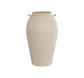 JARRON METAL 29X29X46 ASAS RUGOSO BEIGE