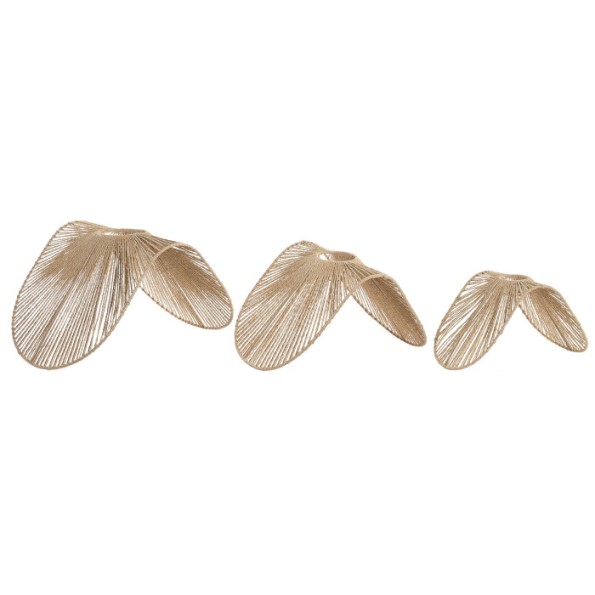 PANTALLA SET 3 FIBRA METAL 66X50X35 NATURAL MARRON