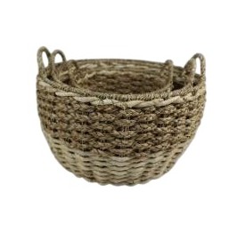 CESTA SET 3 SEAGRASS 39X39X30 NATURAL