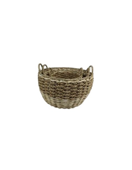 CESTA SET 3 SEAGRASS 39X39X30 NATURAL