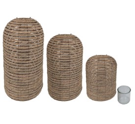 PORTAVELA SET 3 MIMBRE CRISTAL 40X40X83