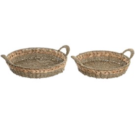 BANDEJA DECORACION SET 2 SEAGRASS 40X40X12