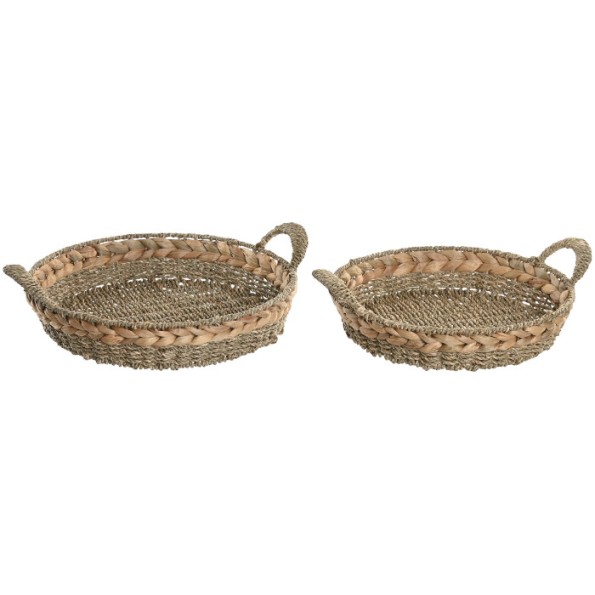 BANDEJA DECORACION SET 2 SEAGRASS 40X40X12