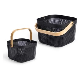 CESTA MULTUSOS NEGRA CUADRADA ASA