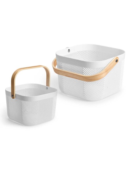 CESTA MULTIUSOS BLANCA CUADRADA ASA CESTA MULTIUSOS BLANCA CUADRADA ASA