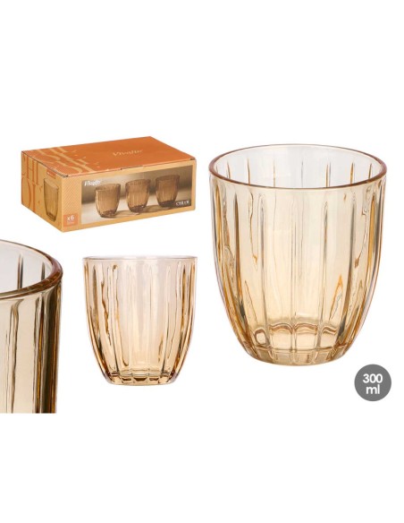VASO AGUA RAYAS 300ML AMBAR VASO AGUA RAYAS 300ML AMBAR
