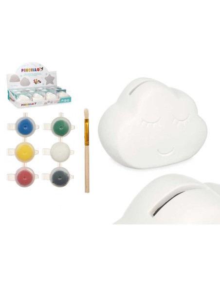 HUCHA PINTAR NUBE 6 COLORES PINCEL HUCHA PINTAR NUBE 6 COLORES PINCEL