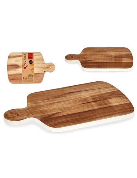 TABLA CORTAR MADERA CON BORDE BLANCO 40CM TABLA CORTAR MADERA CON BORDE BLANCO 40CM