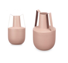 JARRON ACERO DOBLE ASA ARENA PASTEL 14 x 14 x 24 cm