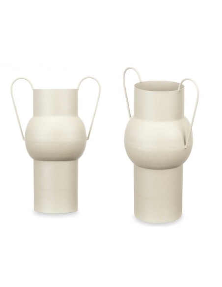 JARRON ACERO ABOMBADO CREMA PASTEL MED 14 x 22 x 32 cm JARRON ACERO ABOMBADO CREMA PASTEL MED 14 x 22 x 32 cm