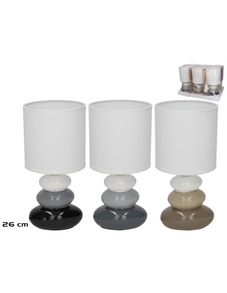 LAMPARA MESA CERAMICA ARUBA 13X13X26CM 3 SURT LAMPARA MESA CERAMICA ARUBA 13X13X26CM 3 SURT