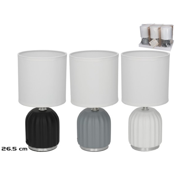 LAMPARA MESA CERAMICA NASAU 13X13X26,5CM 3 SURT