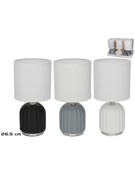 LAMPARA MESA CERAMICA NASAU 13X13X26,5CM 3 SURT LAMPARA MESA CERAMICA NASAU 13X13X26,5CM 3 SURT