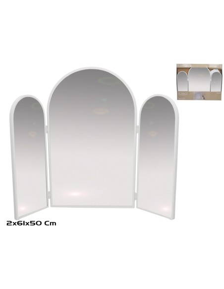 ESPEJO TRIPTICO 61X2X50CM BLANCO