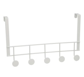 PERCHA METAL PUERTA 5 POMOS BLANCO