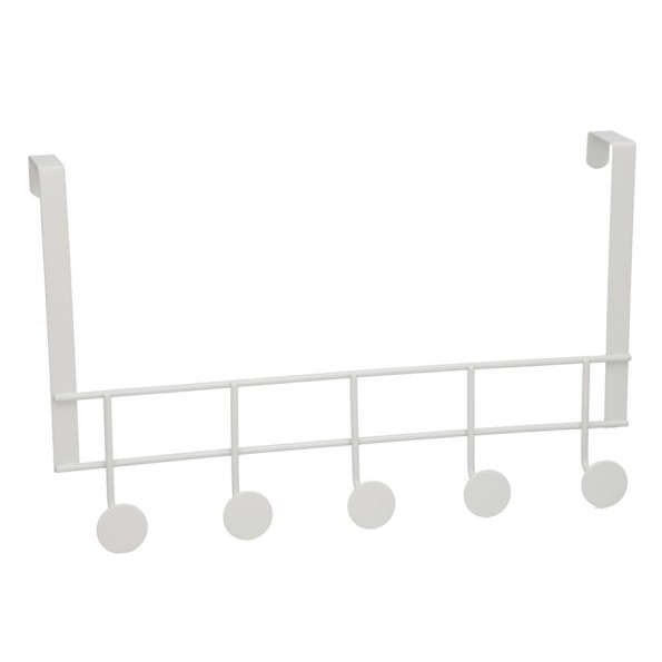 PERCHA METAL PUERTA 5 POMOS BLANCO