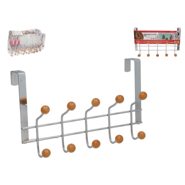 PERCHA  PUERTA C/10 GANCHOS OLVERA 33X20X8 METAL