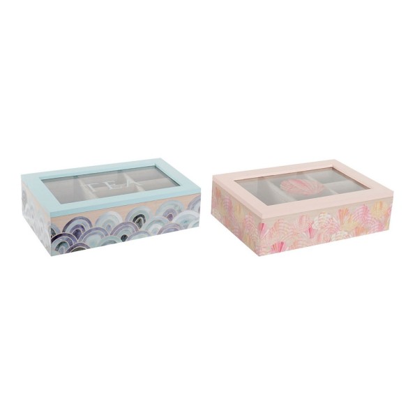 CAJA INFUSIONES MDF 23X15X7 CONCHAS 2 SURT.