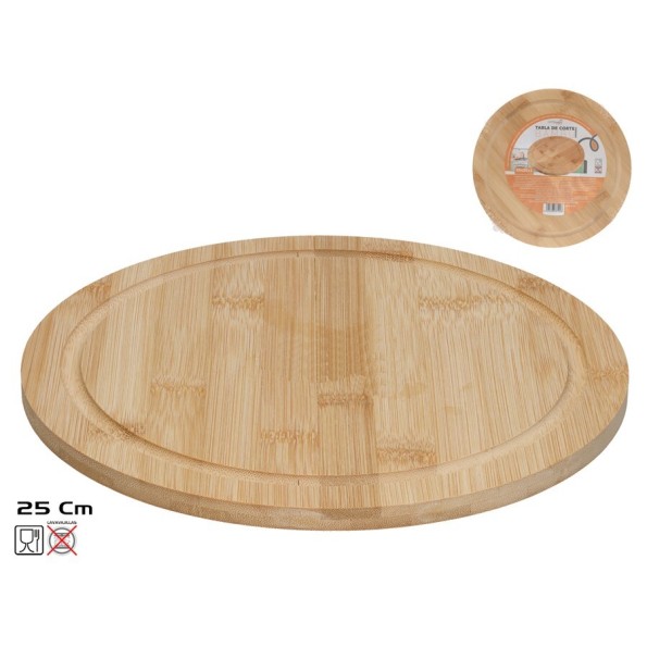 TABLA DE CORTE REDONDA BAMBU 25X1 CM