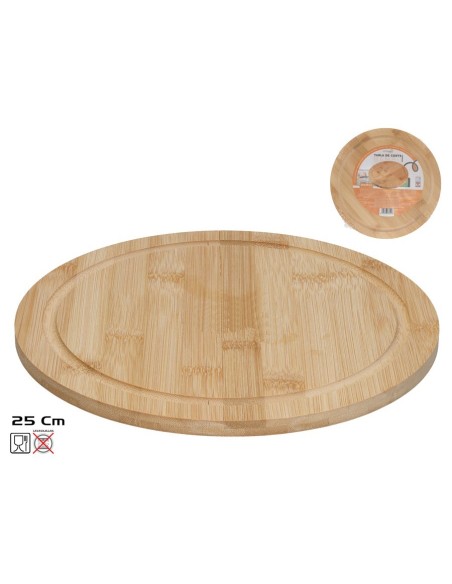 TABLA DE CORTE REDONDA BAMBU 25X1 CM TABLA DE CORTE REDONDA BAMBU 25X1 CM